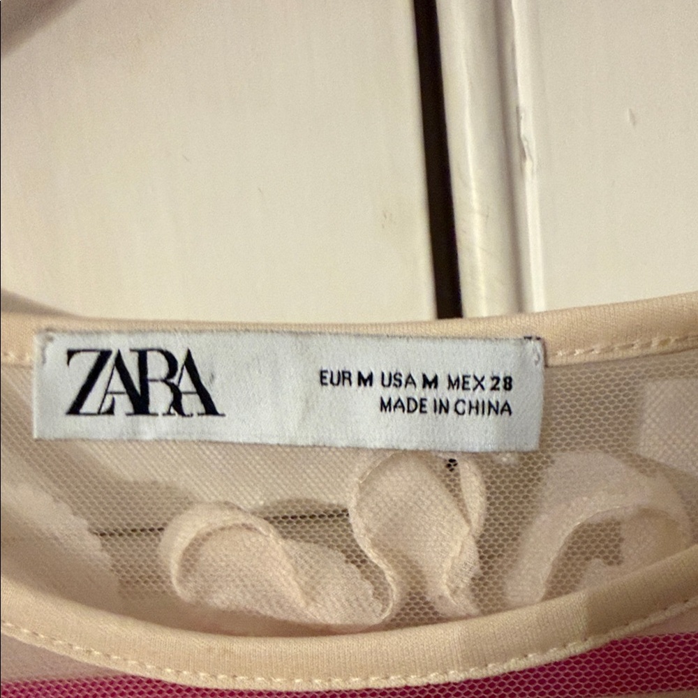 Zara Beige Ruffle Blouse - Picture 2 of 4